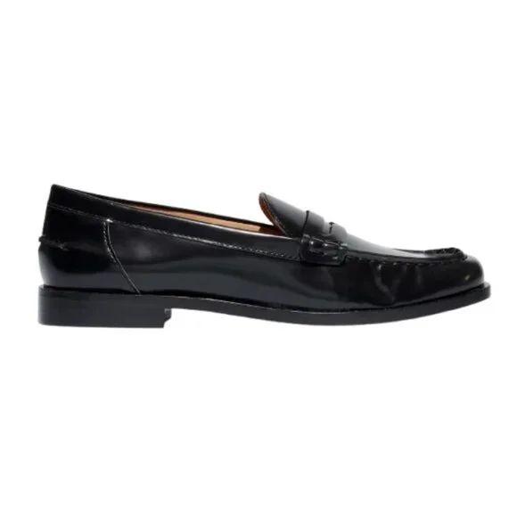 Madewell Penny Loafer In Leather True Black Size 7.5 New In Box - Picture 7 of 10